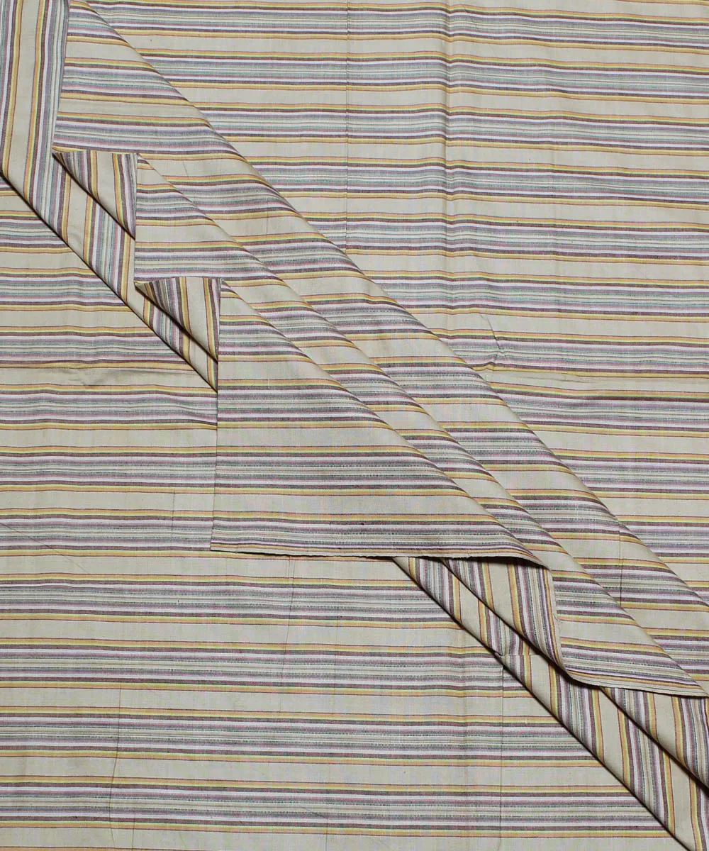 0.9m Brown handwoven cotton stripe fabric