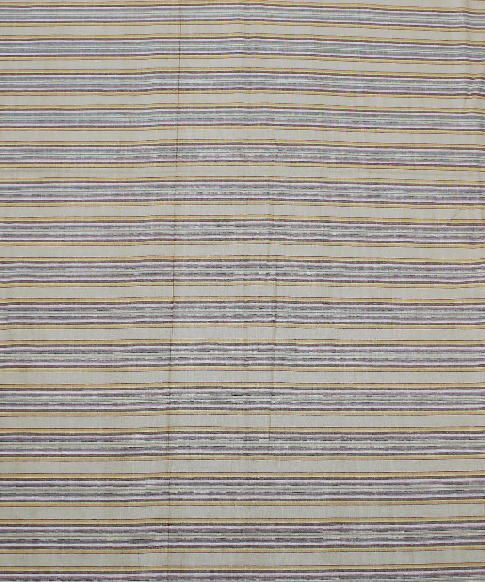 0.9m Brown handwoven cotton stripe fabric