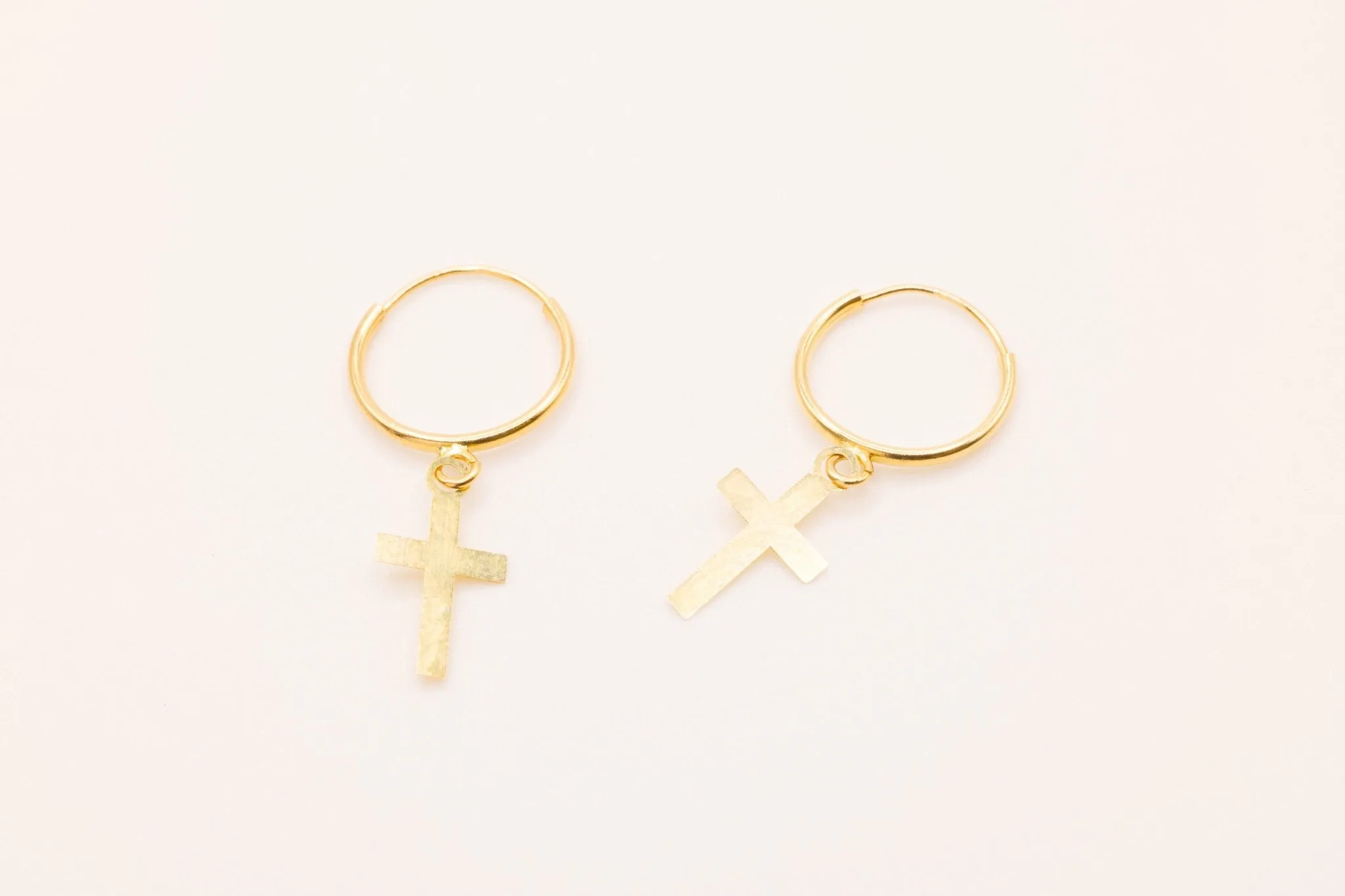 10K Gold Cross Wholesale Earrings, 1mm X .5mm, Solid 10K Gold