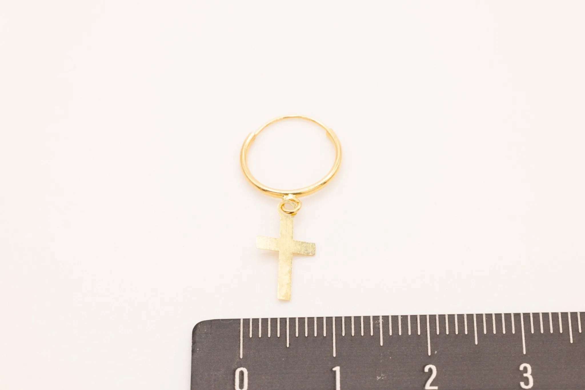 10K Gold Cross Wholesale Earrings, 1mm X .5mm, Solid 10K Gold