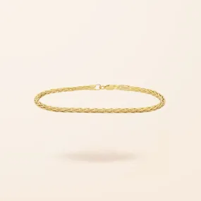 10K Gold Wheat Chain Bracelet