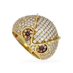 10K yellow gold Owl ring-218669