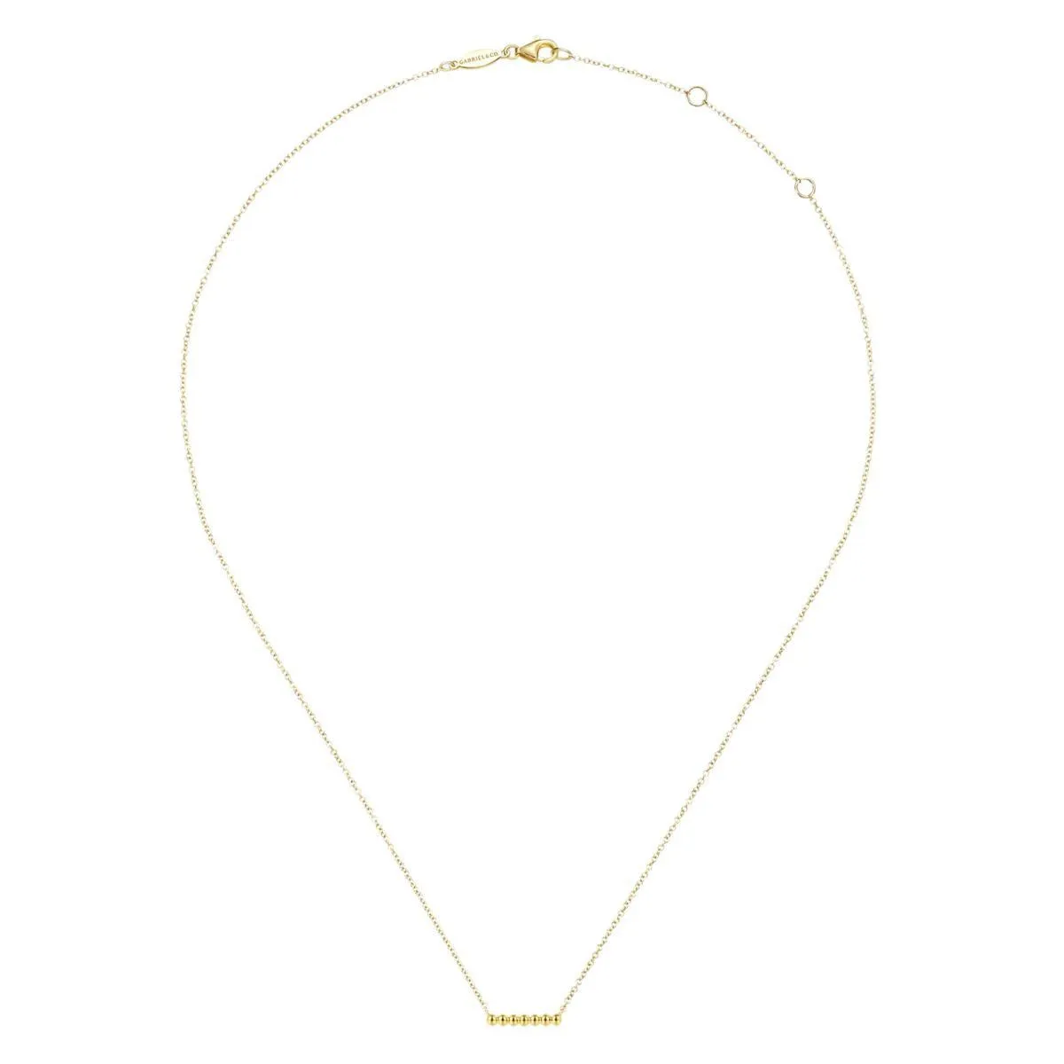 14K Yellow Gold Bujukan Beaded Bar Necklace