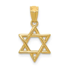 14k Yellow Gold Star of David Charm