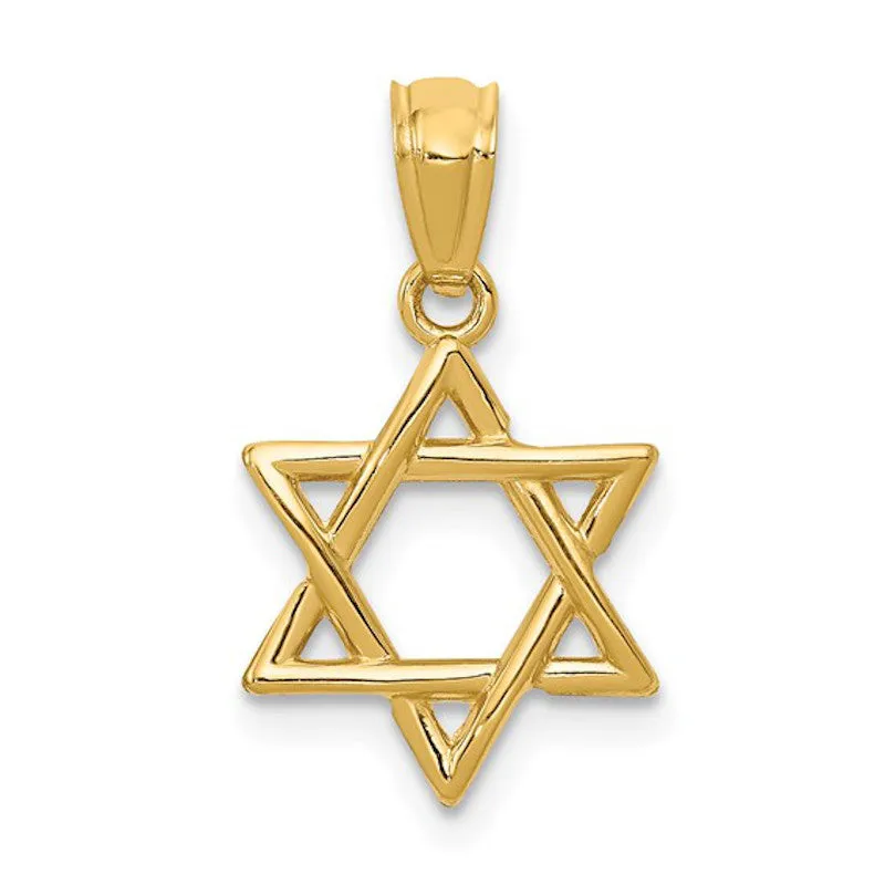 14k Yellow Gold Star of David Charm