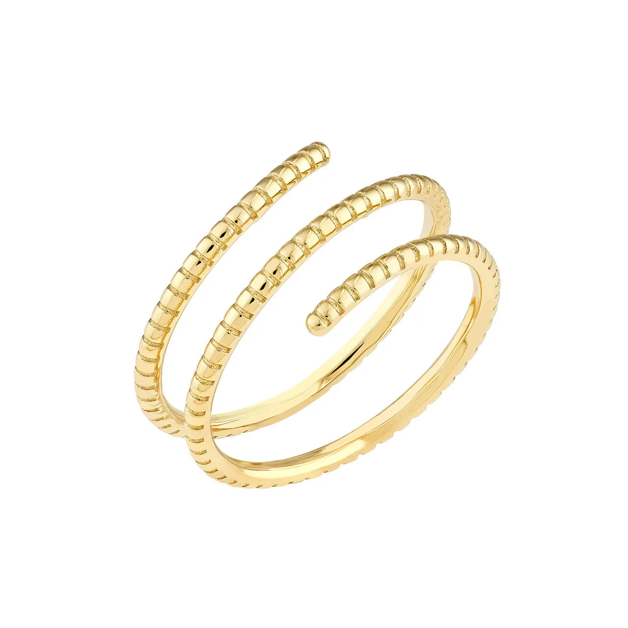 14K Yellow Gold Textured Wrap Ring