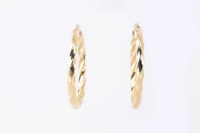 14k Yellow Gold Twisted Hoop Earrings (4.96g.)