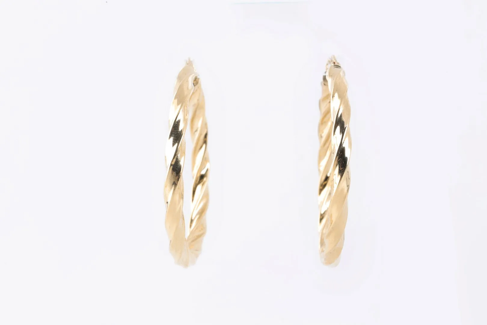 14k Yellow Gold Twisted Hoop Earrings (4.96g.)