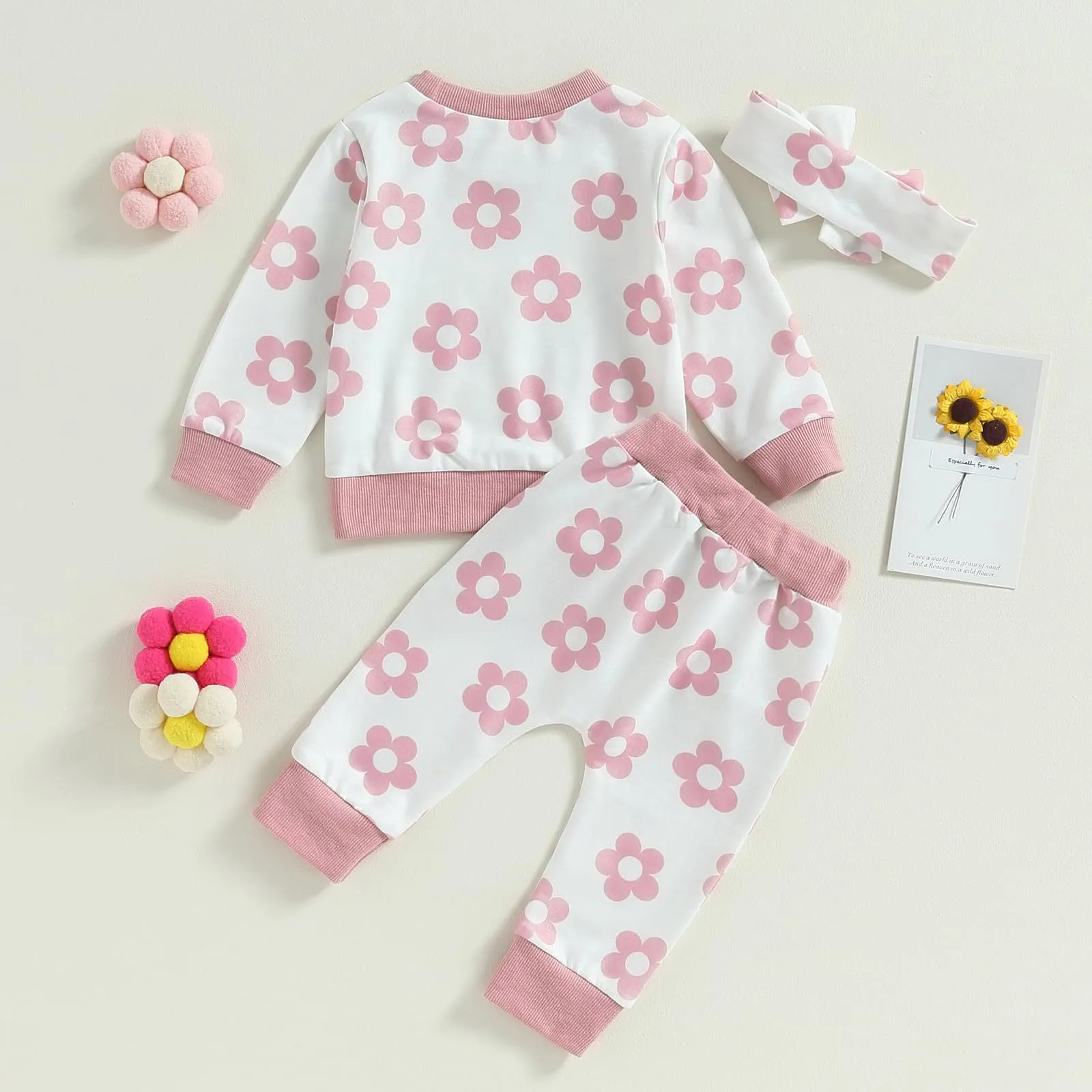 2 Pieces Set Baby Kid Girls Flower Print Tops And Pants Wholesale 231130168