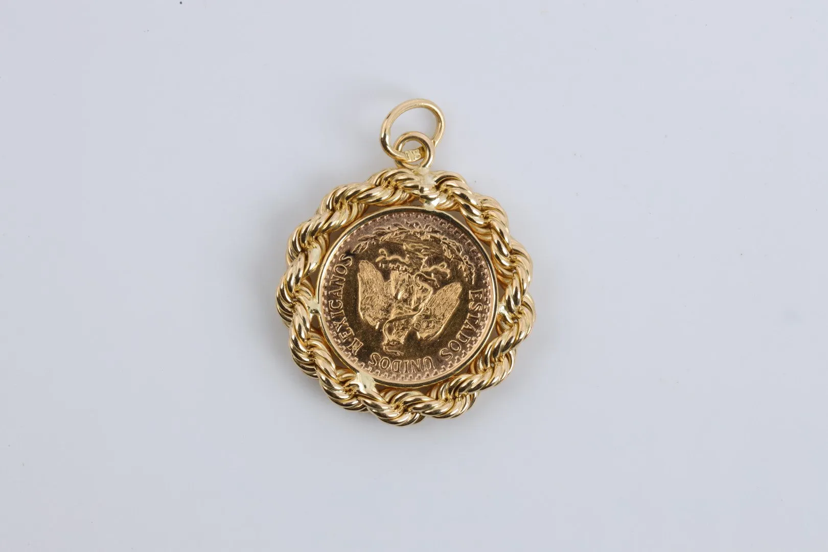 21k & 18k Yellow Gold Dos Pesos 1945 Coin Bezel Pendant (4.10g.)