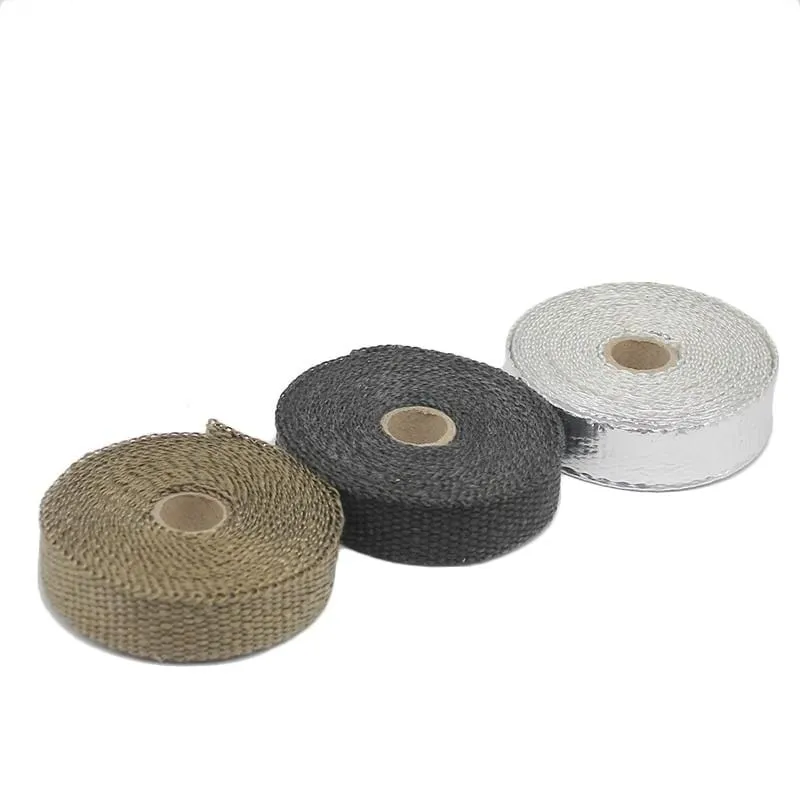 5M/10M/15M Fiberglass Exhaust Protection Pipe Heat Header Insulation Tape Turbo Wrap Insulating Wrap Tape Fireproof Cloth