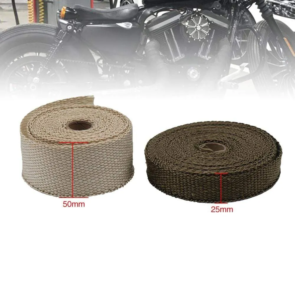 5M/10M/15M Fiberglass Exhaust Protection Pipe Heat Header Insulation Tape Turbo Wrap Insulating Wrap Tape Fireproof Cloth