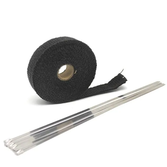 5M/10M/15M Fiberglass Exhaust Protection Pipe Heat Header Insulation Tape Turbo Wrap Insulating Wrap Tape Fireproof Cloth