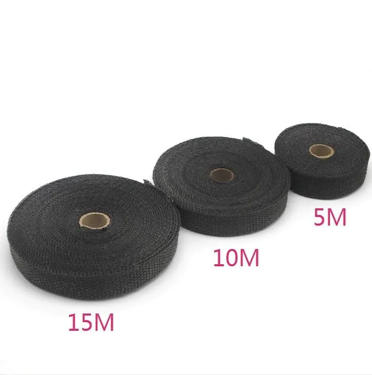 5M/10M/15M Fiberglass Exhaust Protection Pipe Heat Header Insulation Tape Turbo Wrap Insulating Wrap Tape Fireproof Cloth