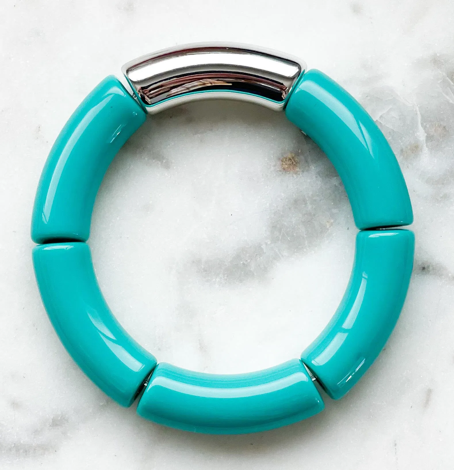 Acrylic Bamboo bangle Bracelet Turquoise