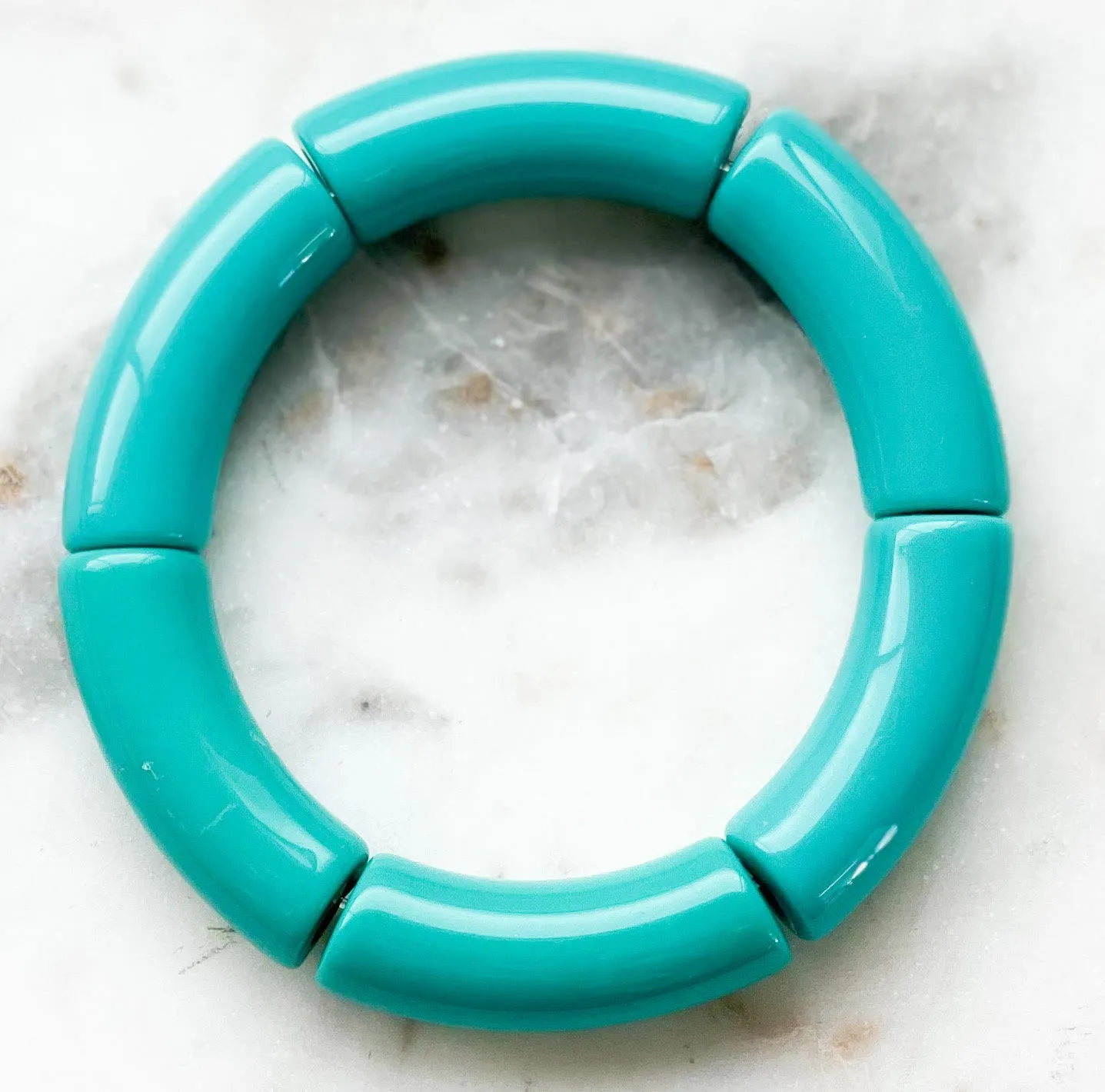 Acrylic Bamboo bangle Bracelet Turquoise