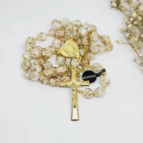 Apparitions Centennial Cream & Gold Murano Rosary