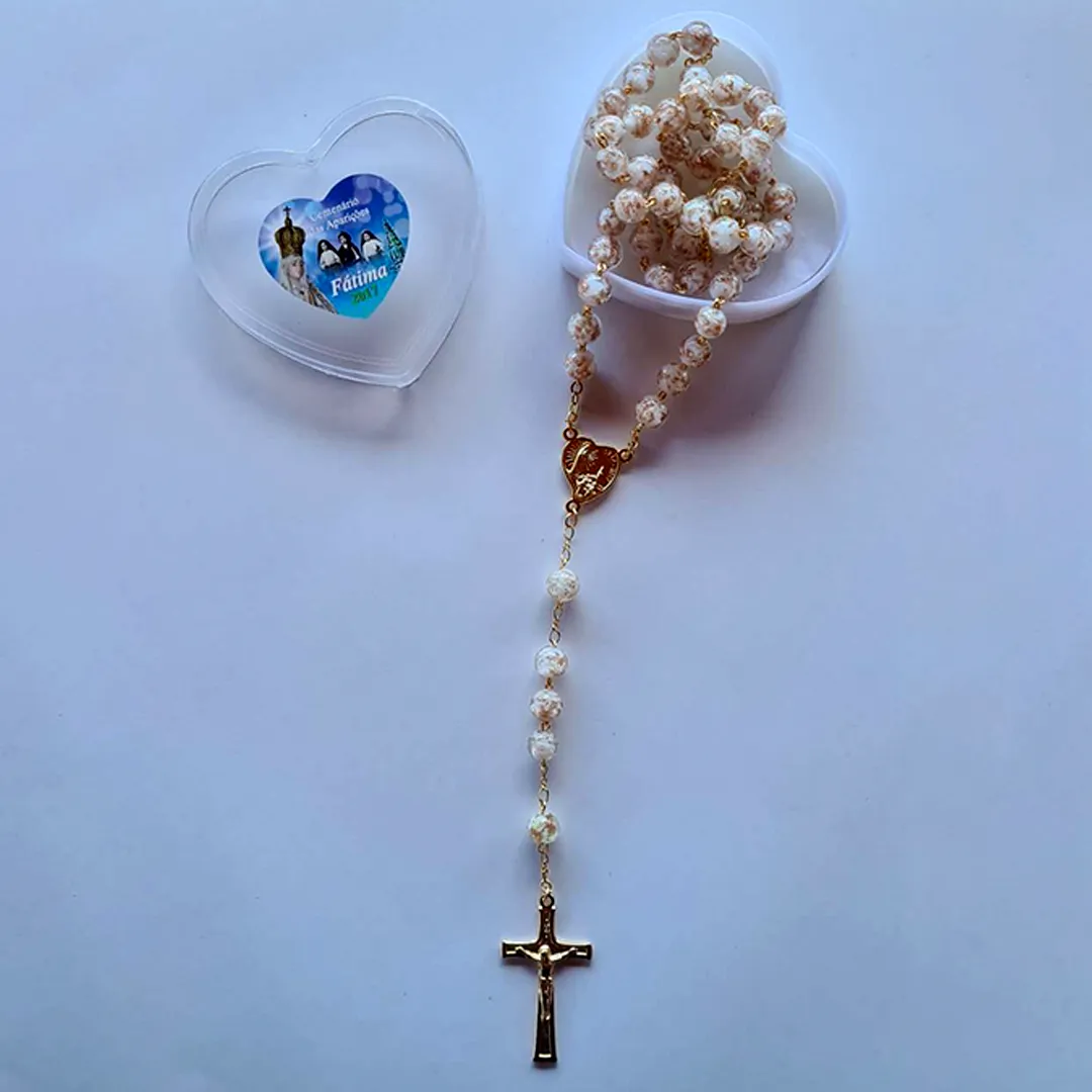 Apparitions Centennial Cream & Gold Murano Rosary