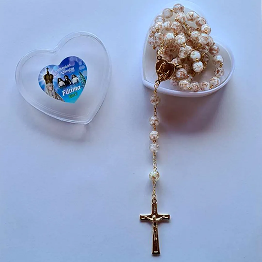 Apparitions Centennial Cream & Gold Murano Rosary