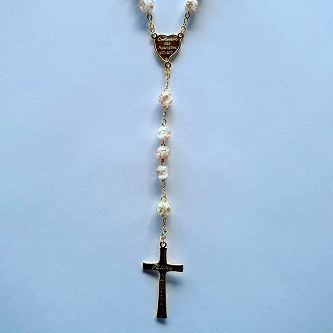 Apparitions Centennial Cream & Gold Murano Rosary