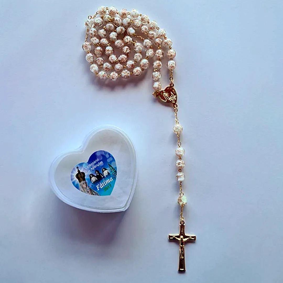 Apparitions Centennial Cream & Gold Murano Rosary