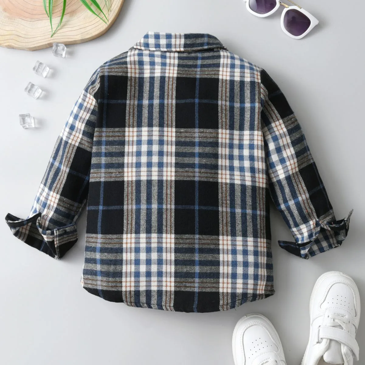 Baby Kid Boys Color-blocking Checked Shirts Wholesale 23082865