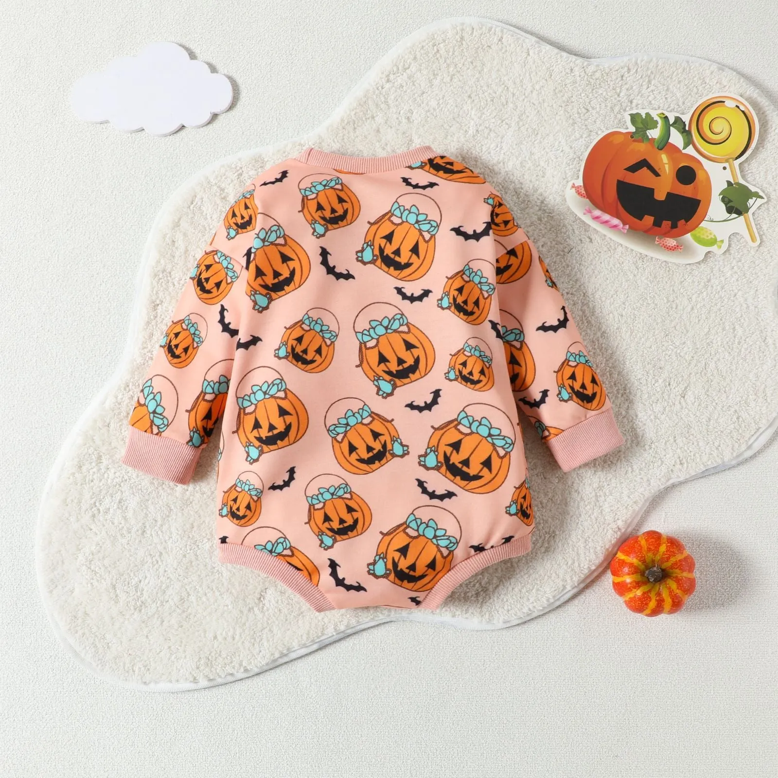 Baby Kid Girls Flower Cartoon Print Halloween Rompers Wholesale 23090645