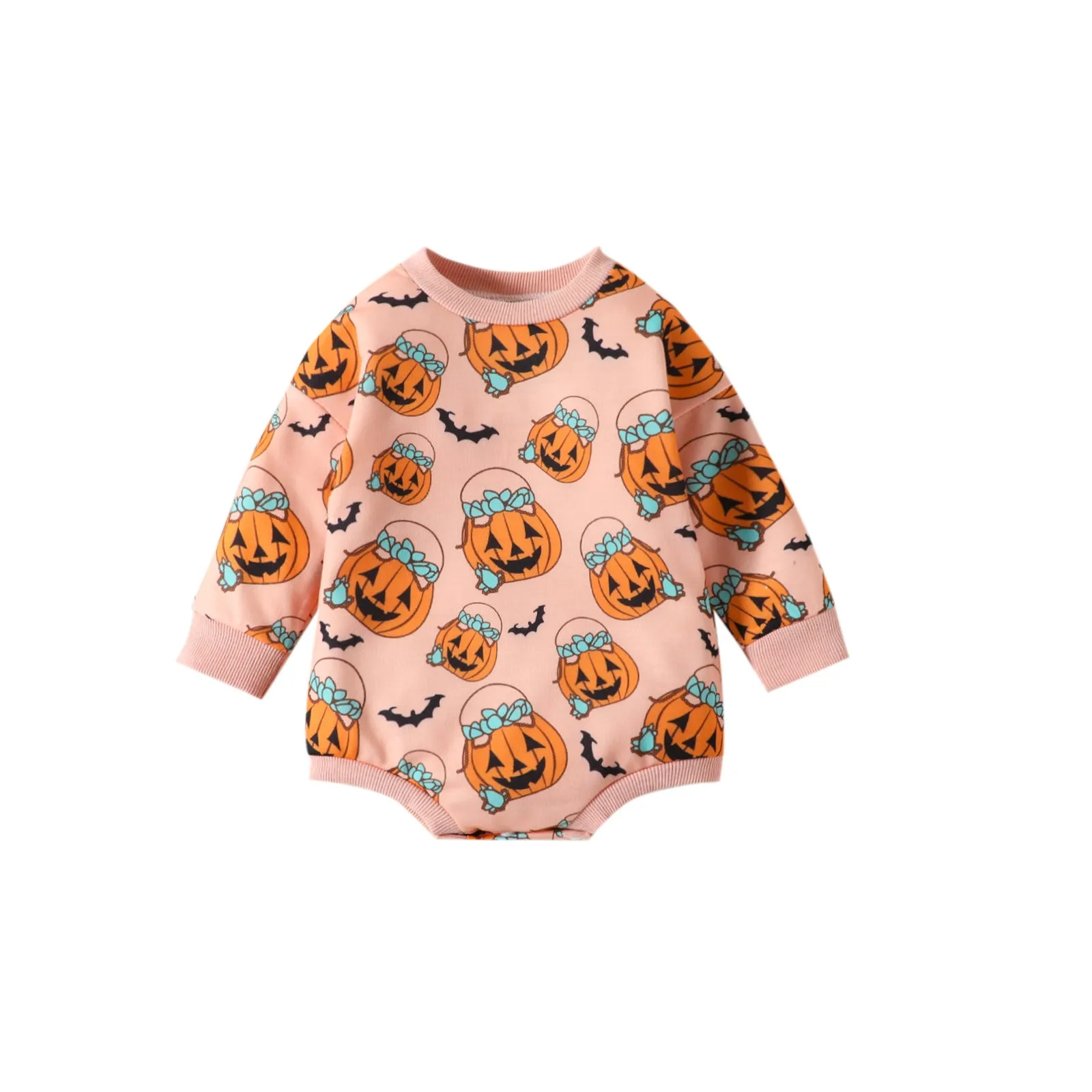 Baby Kid Girls Flower Cartoon Print Halloween Rompers Wholesale 23090645