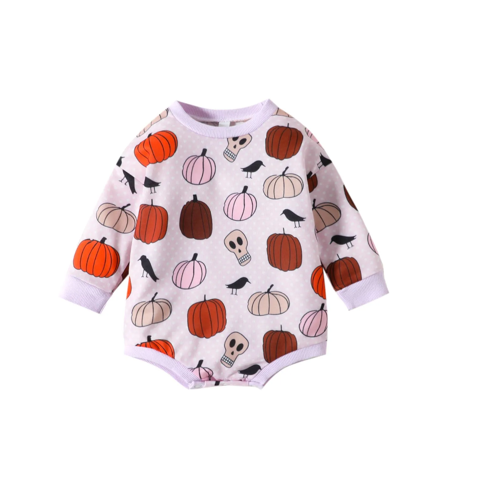 Baby Kid Girls Flower Cartoon Print Halloween Rompers Wholesale 23090645