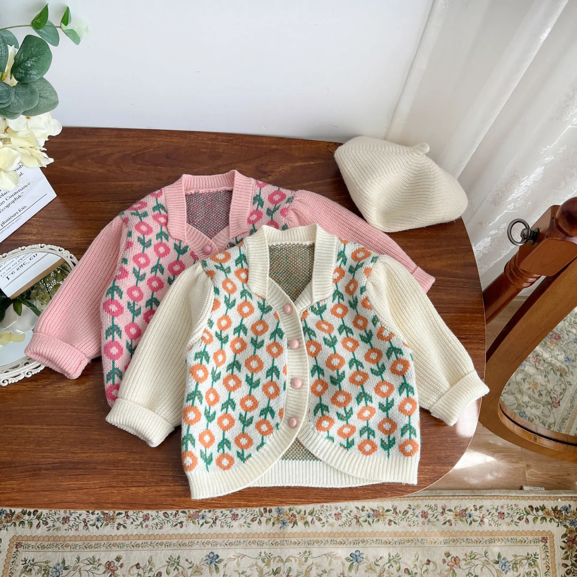 Baby Kid Girls Flower Crochet Print Cardigan Wholesale 230828353