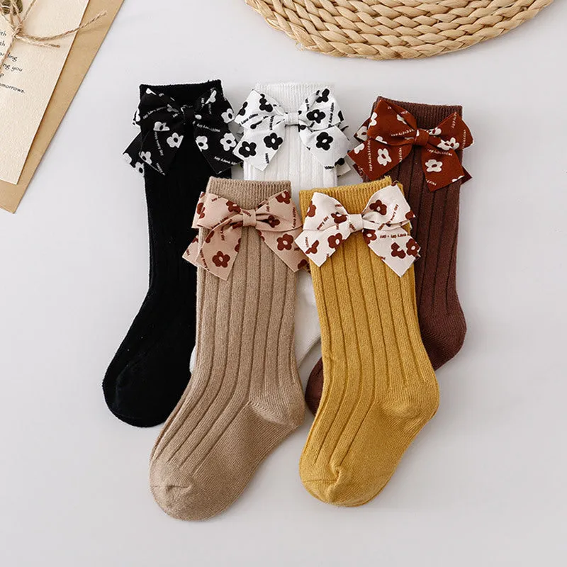 Baby Kid Girls Solid Color Bow Accessories Socks Wholesale 24011143