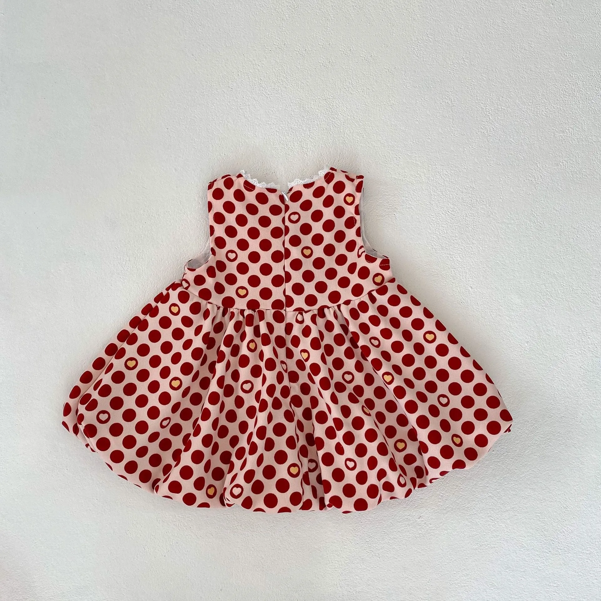 Baby Kid Girls Solid Color Polka dots Bow Tops Dresses Wholesale 230828362