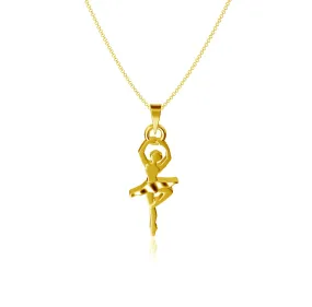 Ballet Dancer Pendant Necklace - Gold Plated