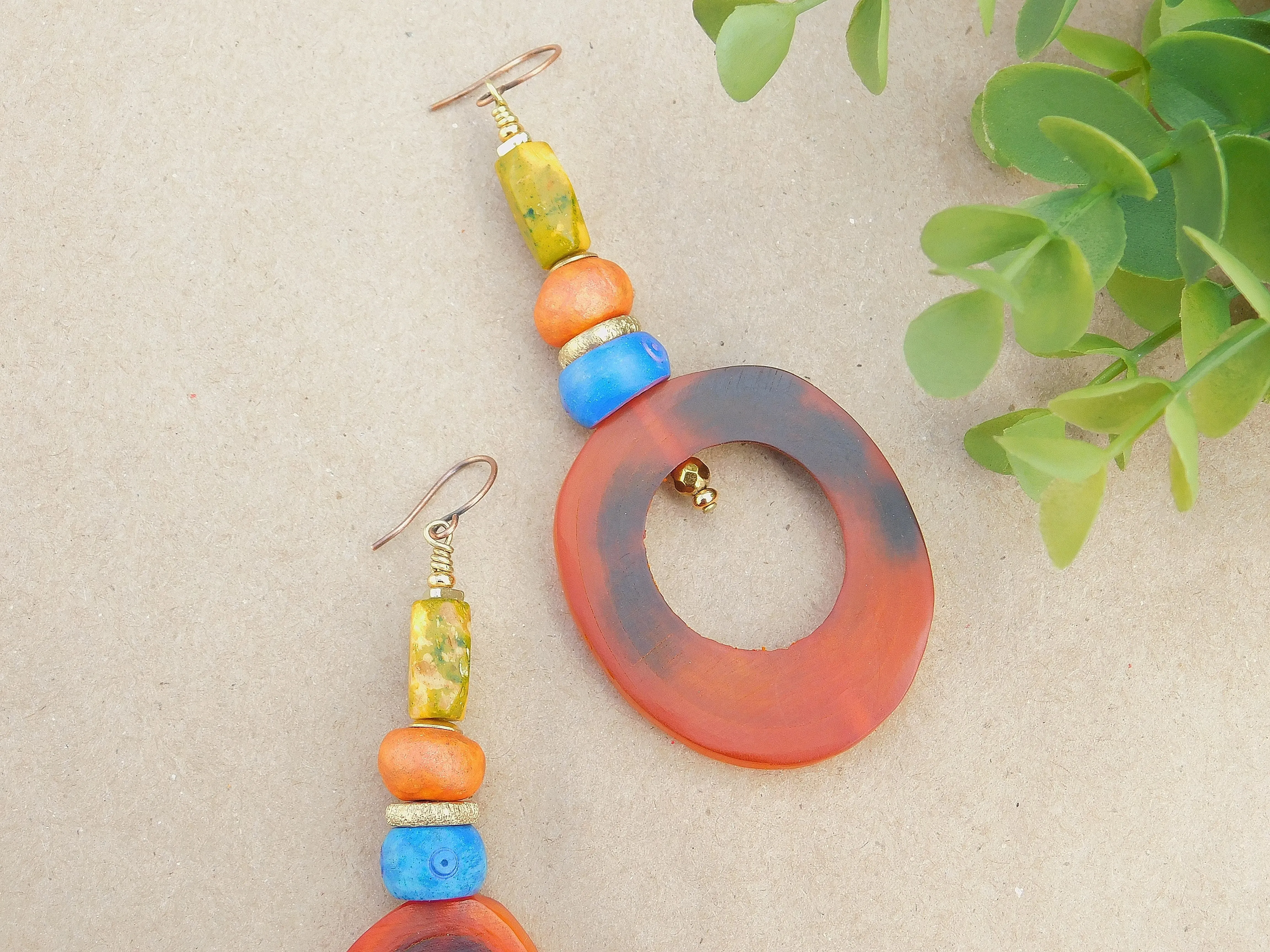 Beautiful Natural Horn Hoop Earrings