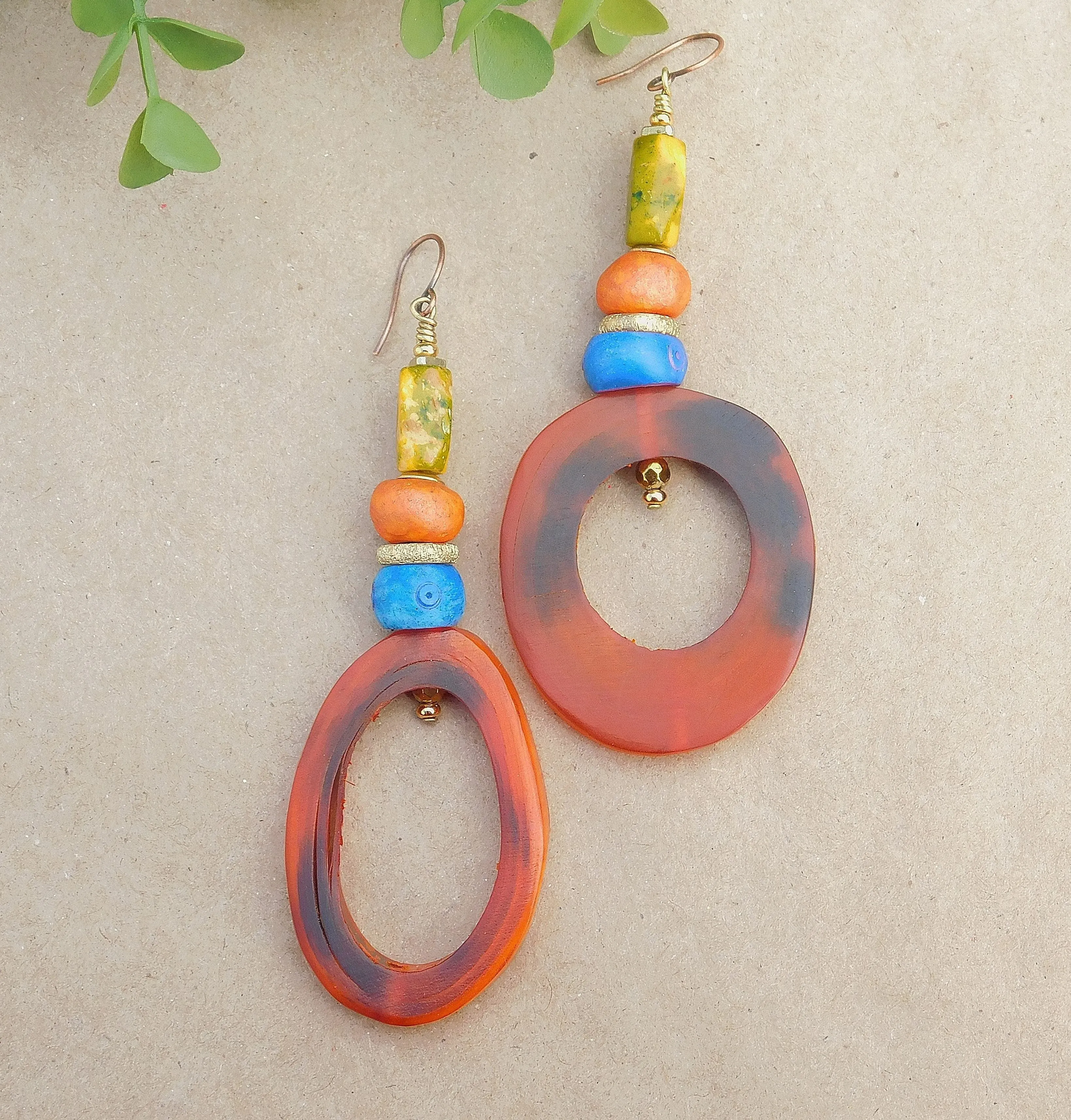 Beautiful Natural Horn Hoop Earrings