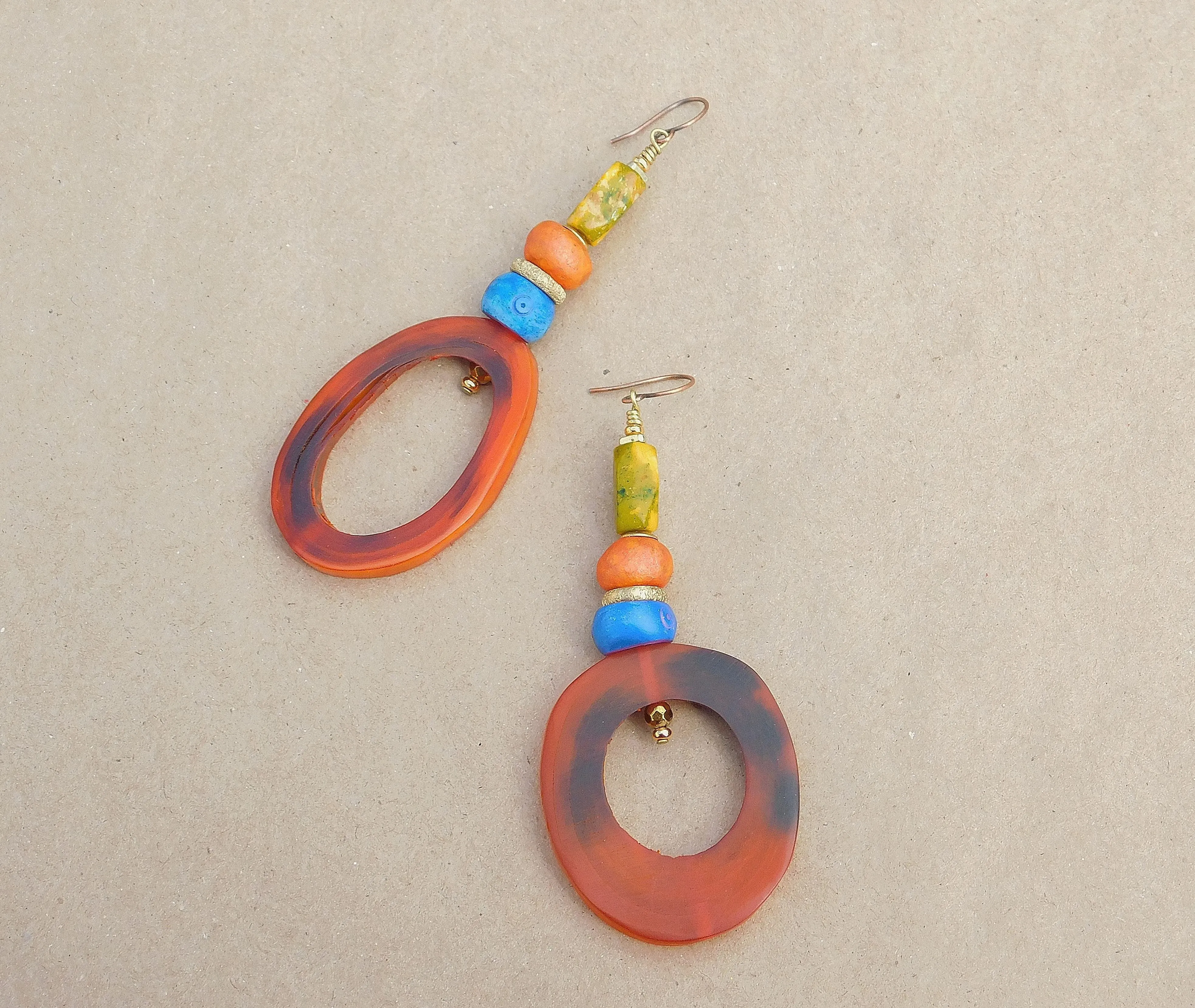 Beautiful Natural Horn Hoop Earrings