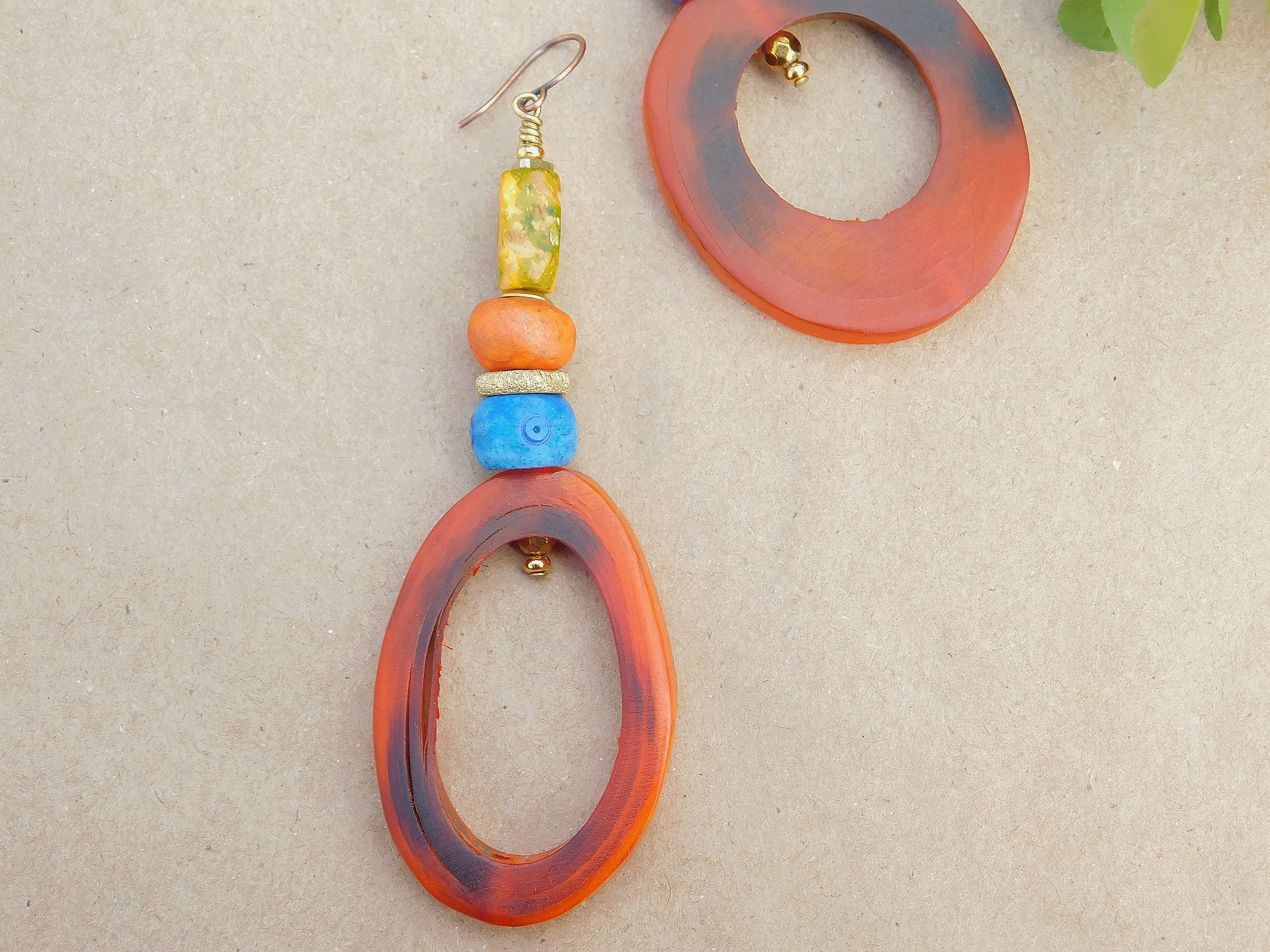 Beautiful Natural Horn Hoop Earrings