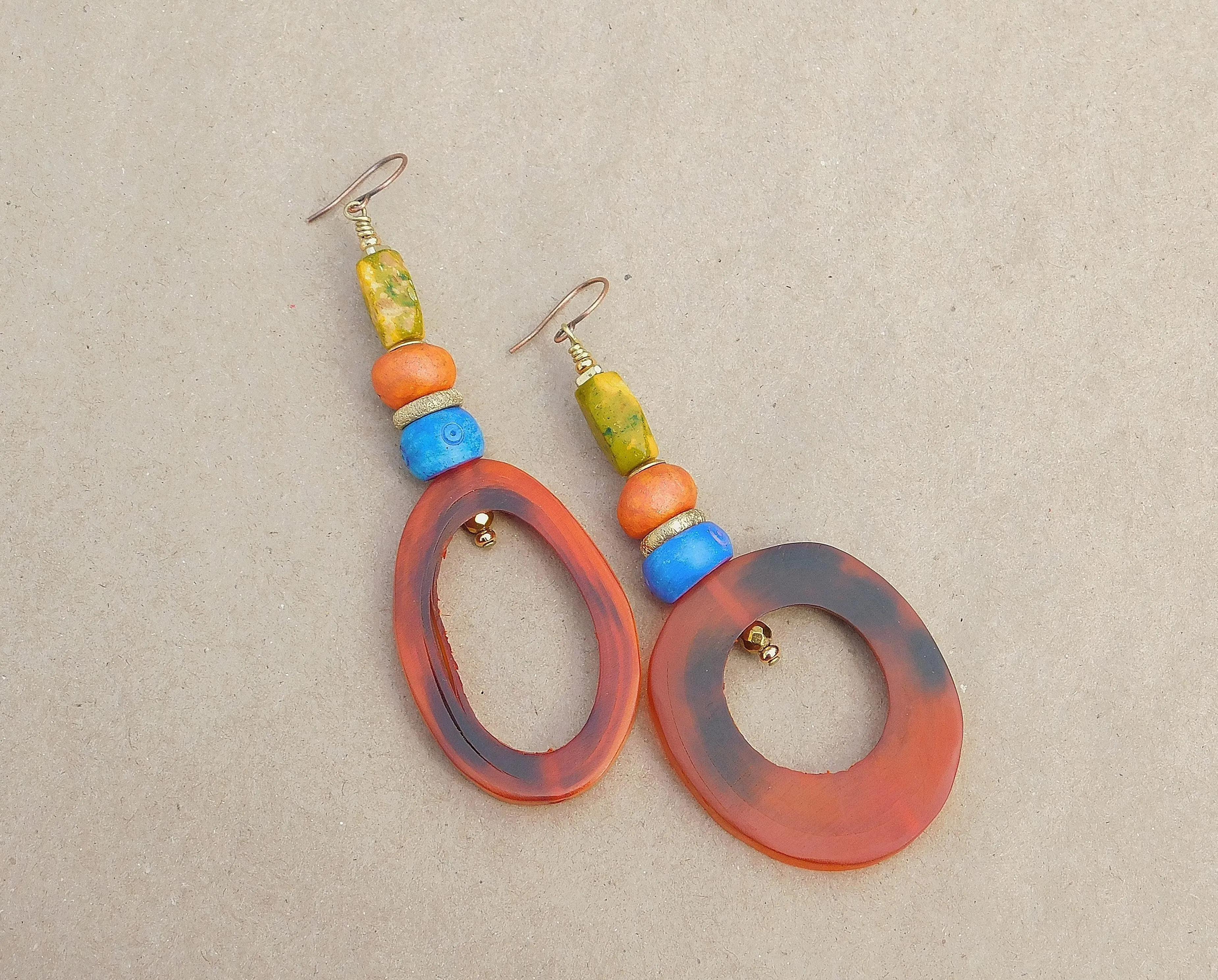 Beautiful Natural Horn Hoop Earrings