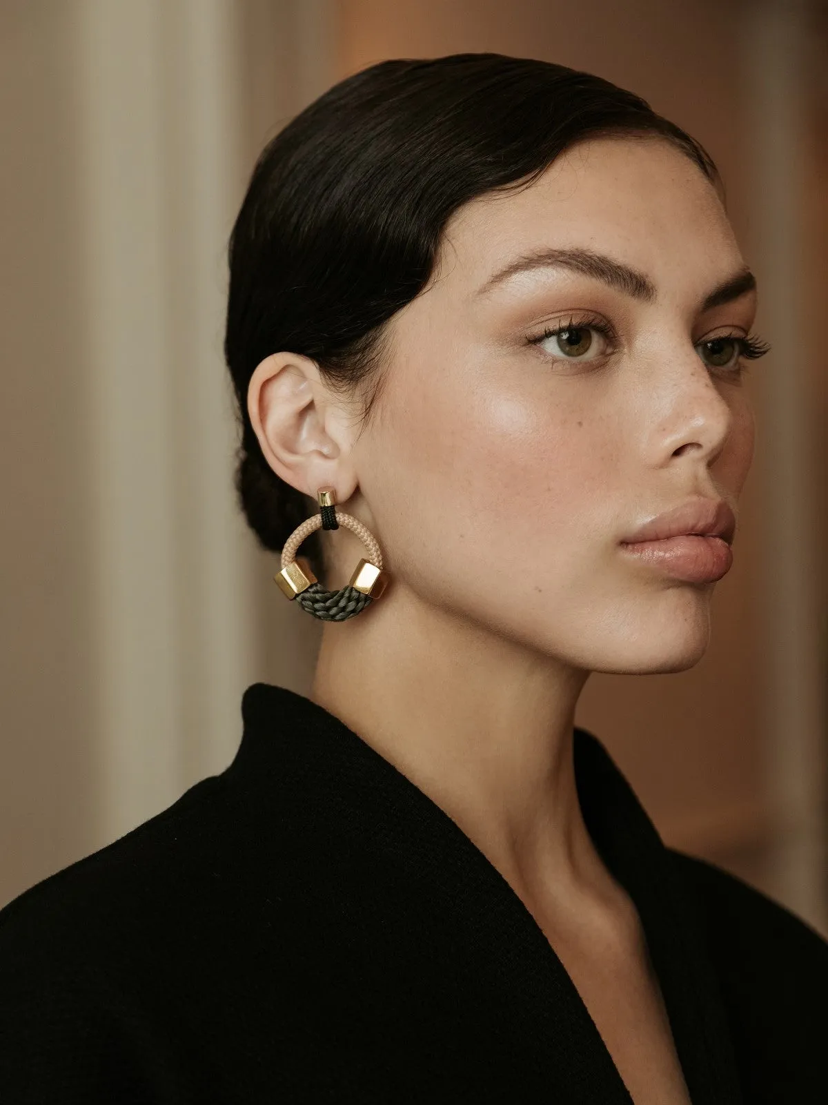 Beige & Olive Ithaca Earrings