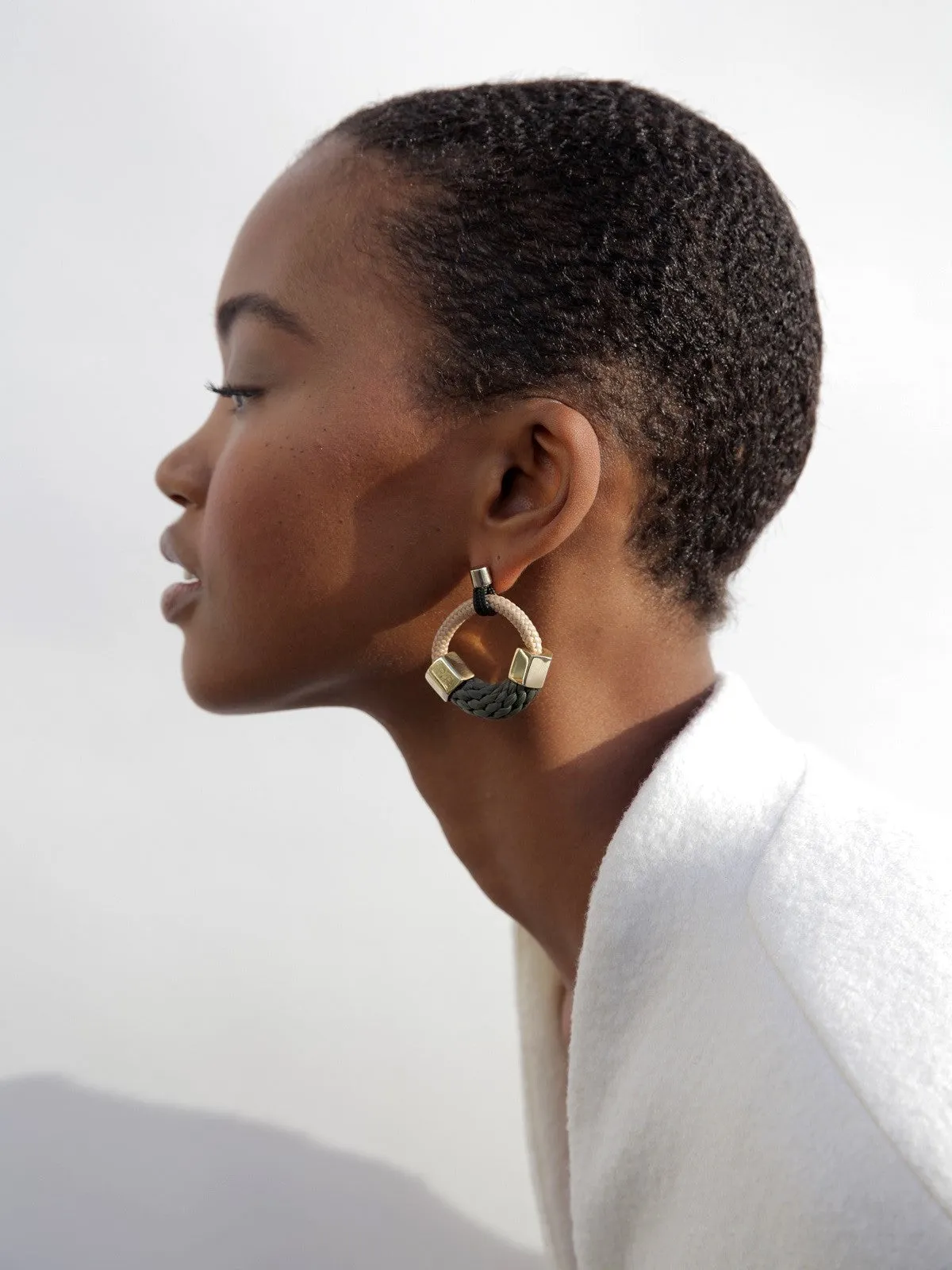 Beige & Olive Ithaca Earrings