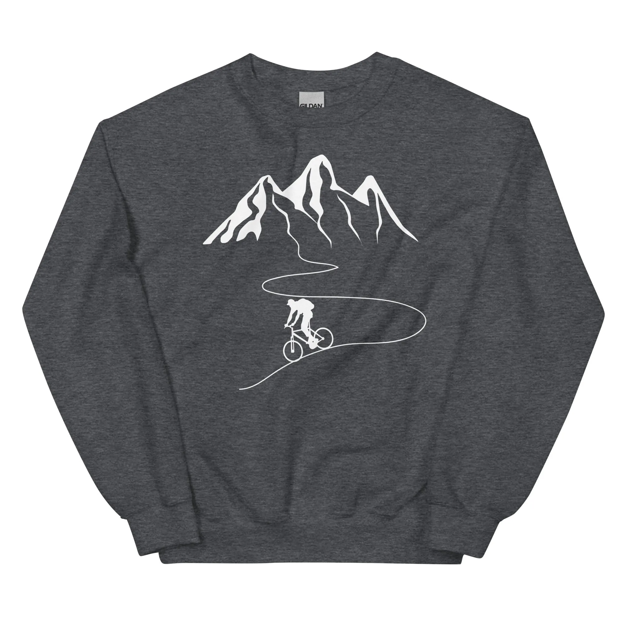 Berge - Kurve Linie - Radfahren -  - Unisex Crew Neck Sweatshirt | Gildan 18000