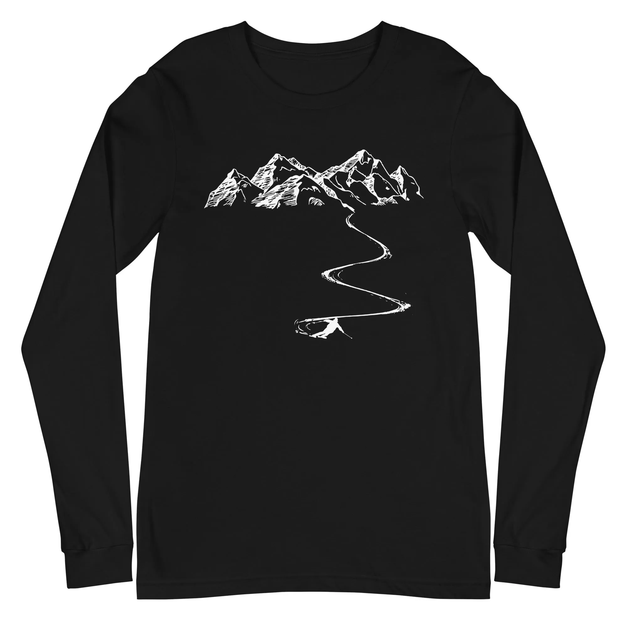 Berge - Kurve Linie - Skifahren - (SK)  - Unisex Long Sleeve Tee | Bella   Canvas 3501