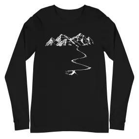 Berge - Kurve Linie - Skifahren - (SK)  - Unisex Long Sleeve Tee | Bella   Canvas 3501