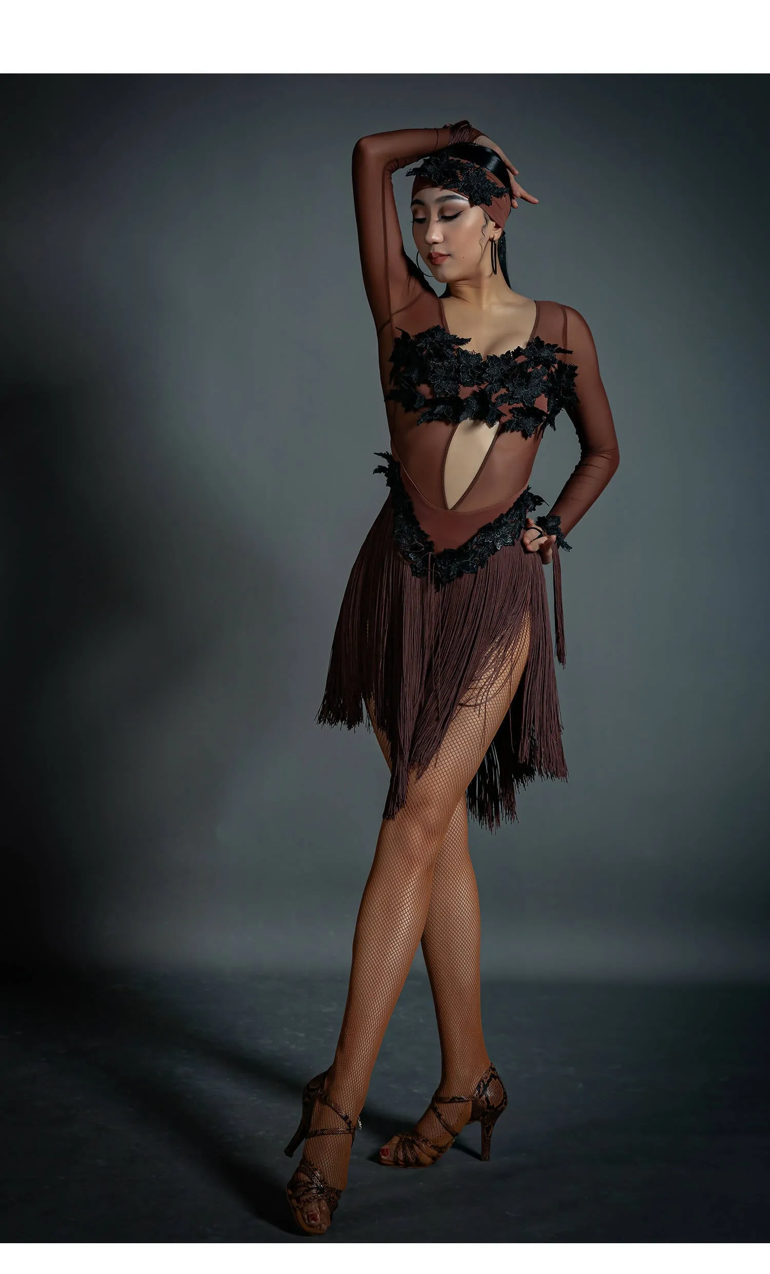 Brown/Black/White Latin Dancewear | 25J1