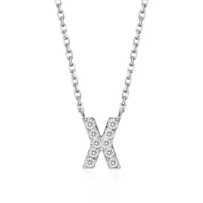 Classic Pavé Initial X Pendant Necklace