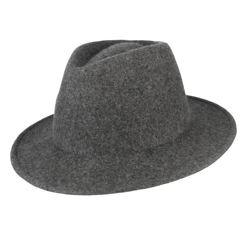 Classic Wide Brim Wool Fedora Hat