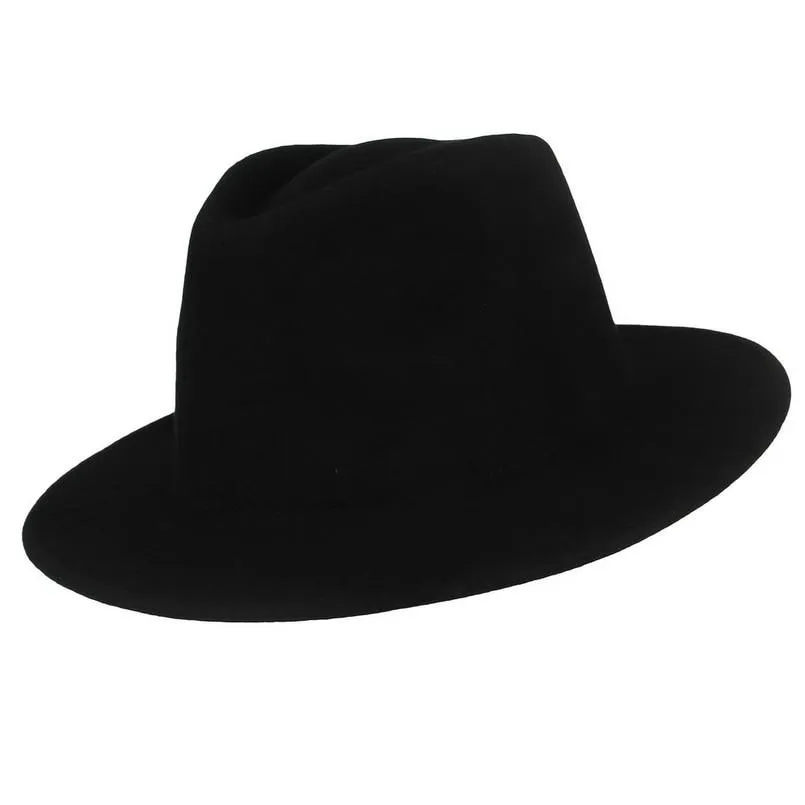 Classic Wide Brim Wool Fedora Hat