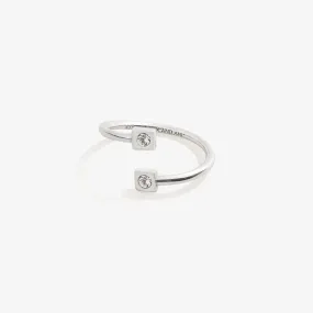 Clear Crystal Ring Wrap, April Birthstone