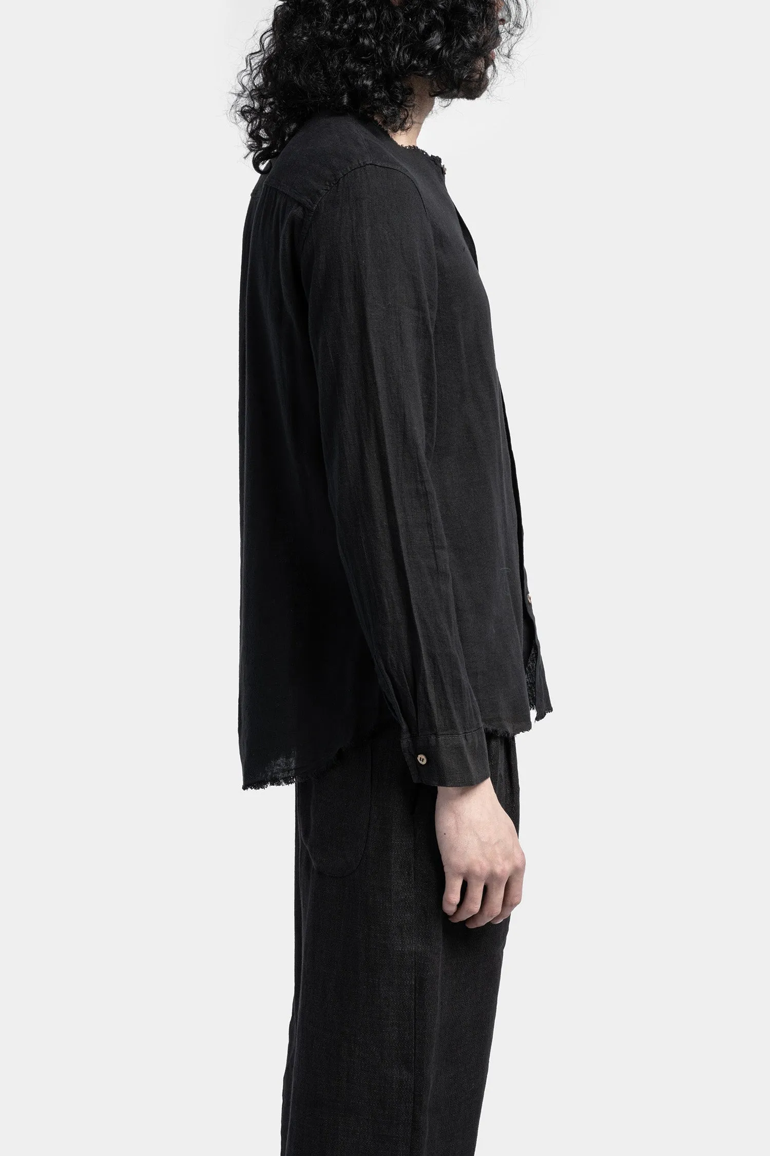 Collarless shirt, Black