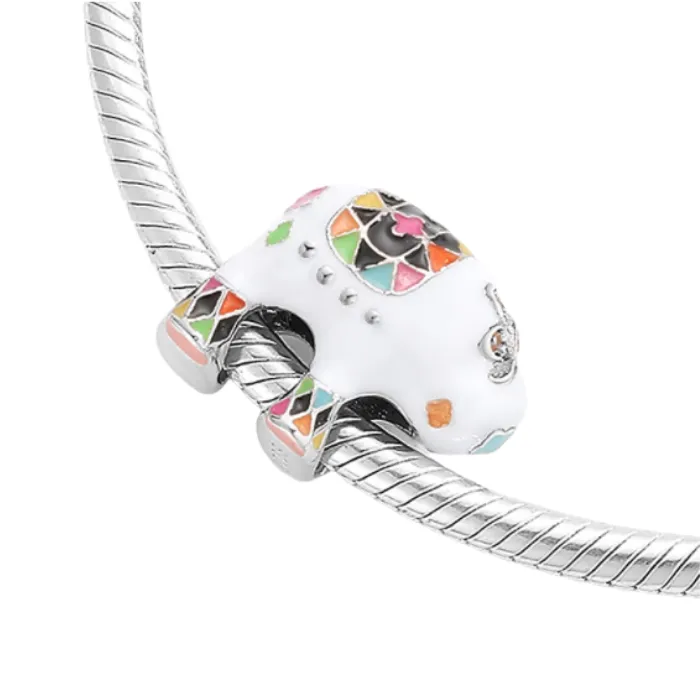 Colorful Lucky Elephant Charm 925 Sterling Silver